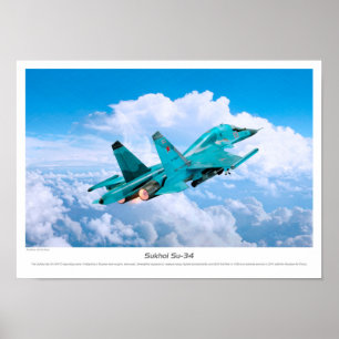 Poster d'art aéronautique "Su-34 Fullback"