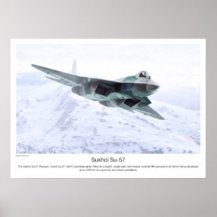 Poster d'art aéronautique "Su-57"