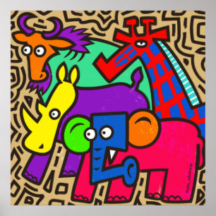 Poster d'Art Africain de la Faune