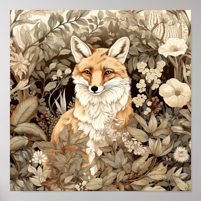 Poster d'art animal de la forêt Fox (Devant)