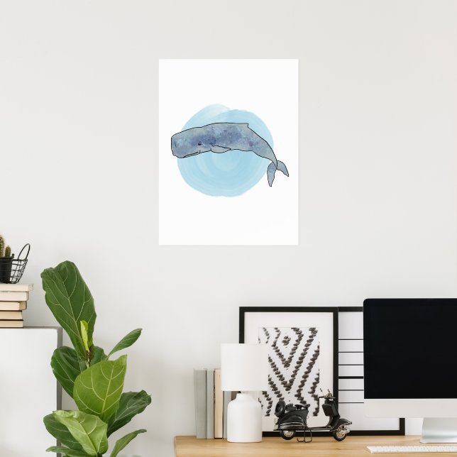 Poster d'art baleine (Bureau à domicile)