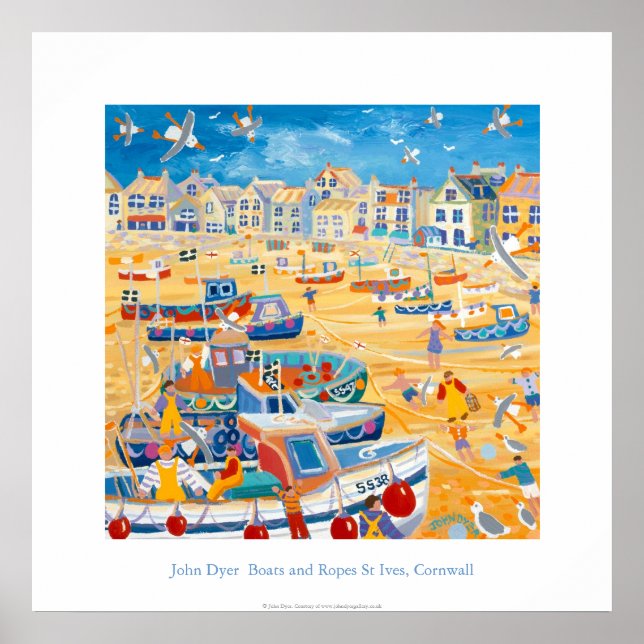 Poster d'art : Bateaux et cordes, St Ives, Cornwal (Devant)