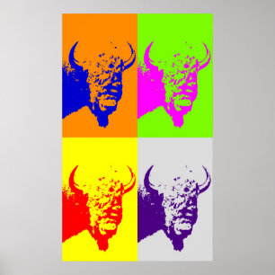 Poster d'art Buffalo Art Four Color Pop Art