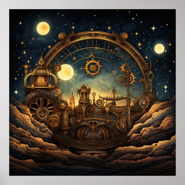 Poster d'art céleste Steampunk (Devant)