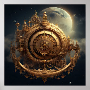 Poster d'art céleste Steampunk