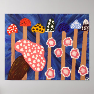 Poster d'art "Champignons" 11x14