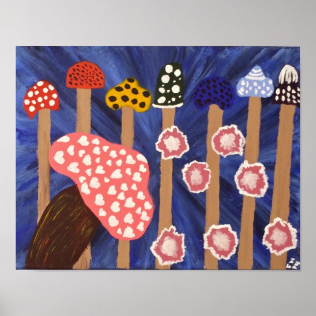 Poster d'art "Champignons" 11x14 (Devant)