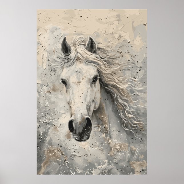 Poster d'art Cheval Blanc (Devant)