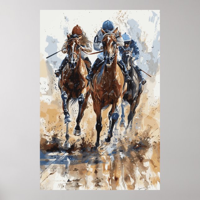 Poster d'art Cheval Lover Horse Racing (Devant)