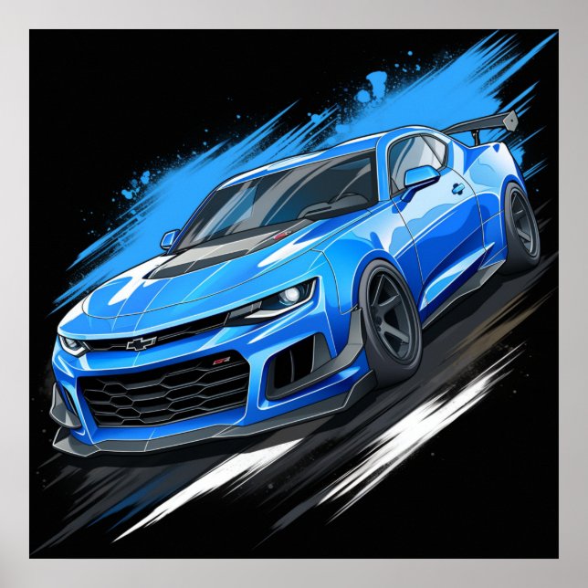 Poster d'art Chevrolet Camaro ZL1 Chevy Muscle (Devant)