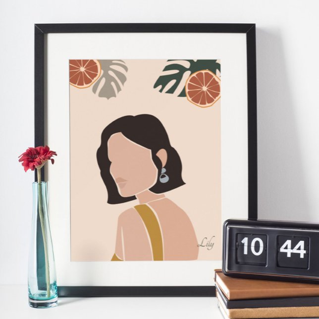 Poster d'art chic de Boho féminin minimal Abstrait (Créateur téléchargé)
