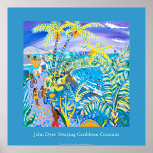 Poster d'art : Cocotiers des Caraïbes, Costa Rica