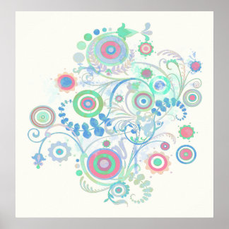 Poster d'art contemporain des torrents et des fleu