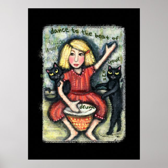 Poster d'art Dancing Black Cats Imprimer (Devant)
