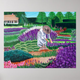 Poster d'art dans le jardin des rêves Lavender Gar