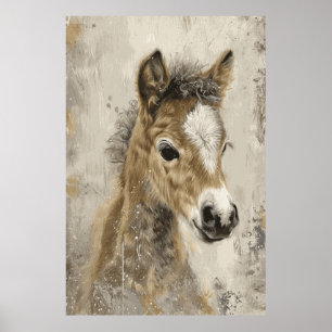 Poster d'art d'aquarelle Cheval Lover pour anniver