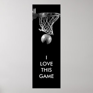 Poster d'art de basketball unique en noir et blanc