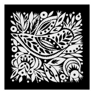 Poster d'art de BW Bird - Image négative
