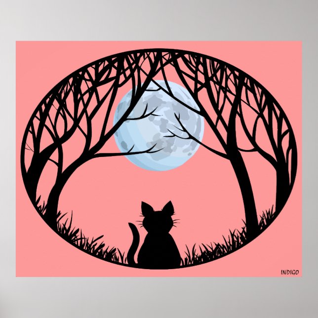 Poster d'Art de Chat de Gras Pink Amoureux des cha (Devant)