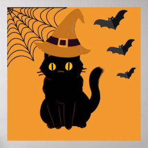 Poster d'art de Chat Noir Halloween