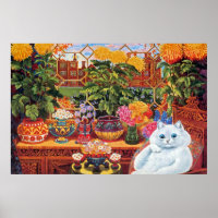 Poster d'art de chat vintage Louis Wain