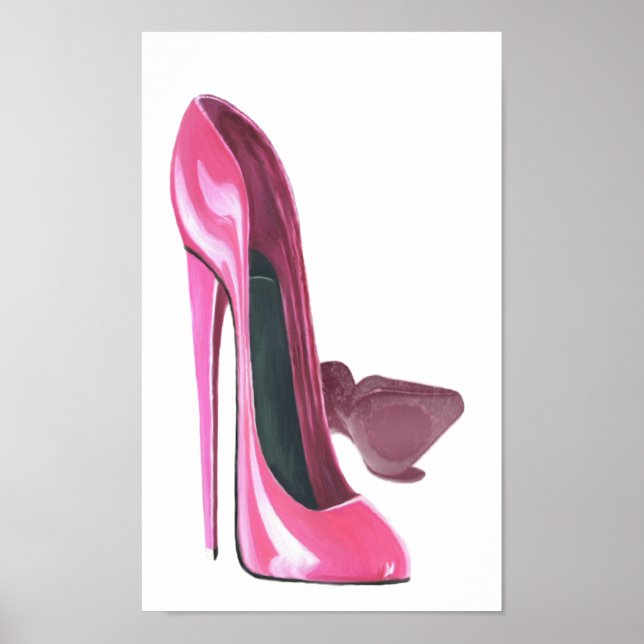 Poster d'art de Chaussures Stiletto Rose (Devant)