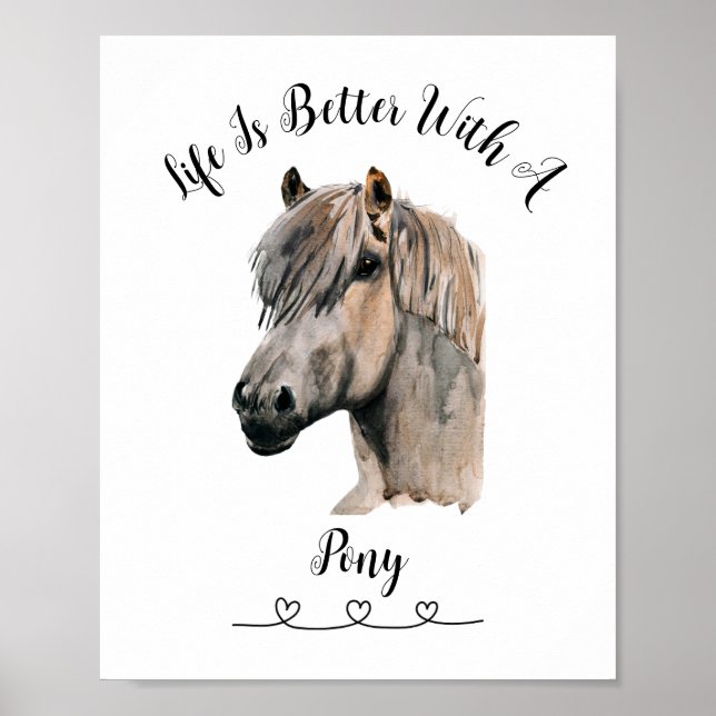 Poster d'art de cheval Pony Wall (Devant)