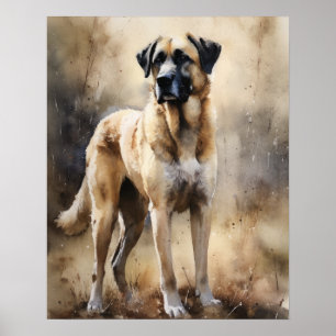 Poster d'art de chien de berger anatolien