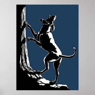 Poster d'art de chien de chien de chasse de chien