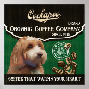 Poster d'art de chien de Cockapoo - Société de caf