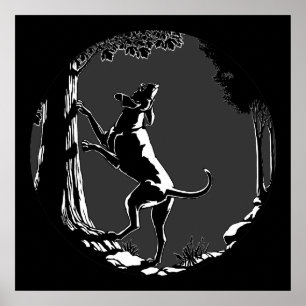 Poster d'art de chien Hound Chasse Amoureux de les