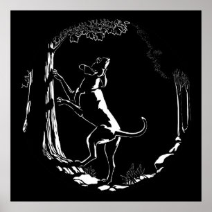 Poster d'art de chien Hound Chasse de chien Art d'