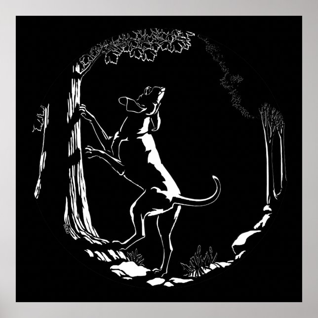 Poster d'art de chien Hound Chasse de chien Art d' (Devant)