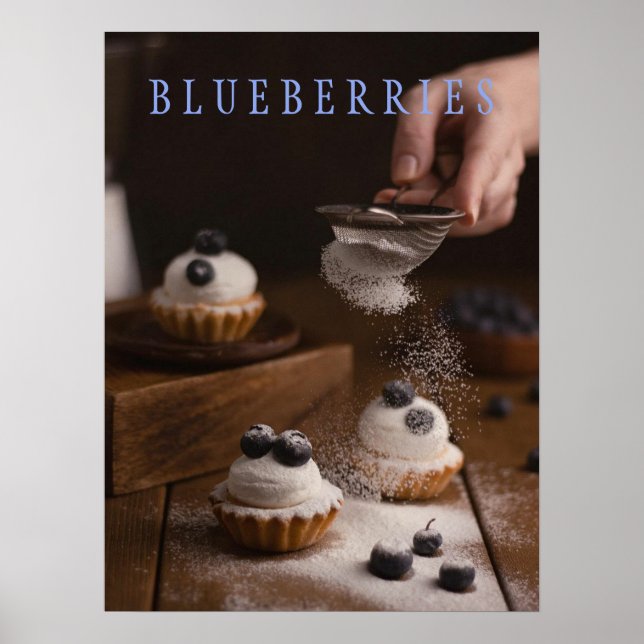 Poster d'art de cuisine Blueberries (Devant)
