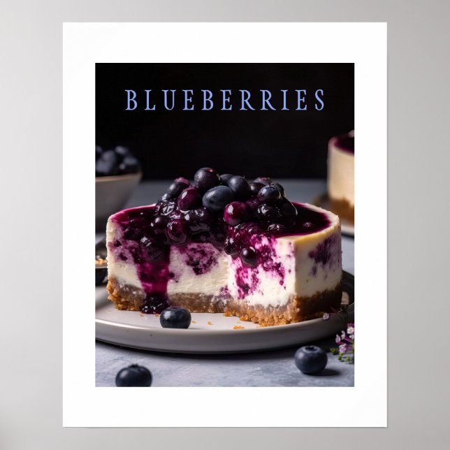 Poster d'art de cuisine Blueberries (Devant)