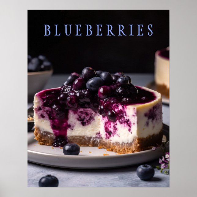 Poster d'art de cuisine Blueberries (Devant)