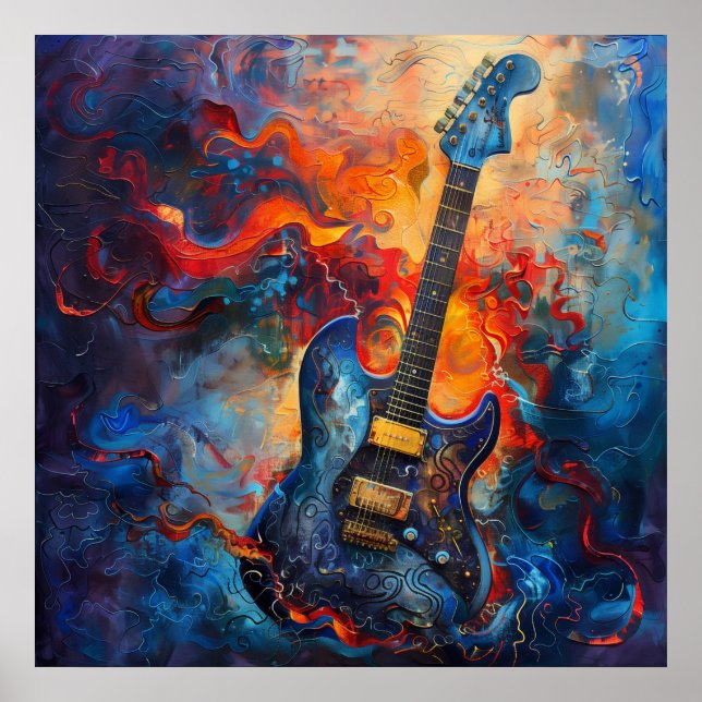 Poster d'art de guitare électrique (Devant)
