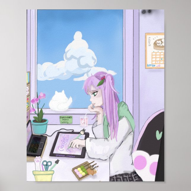 Poster d'art de Kawaii Imprimer - par Nephele (Devant)