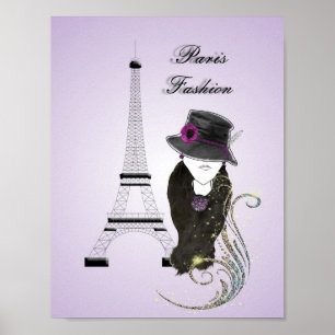 Poster d'art de la Dame de Paris Eifell Tower