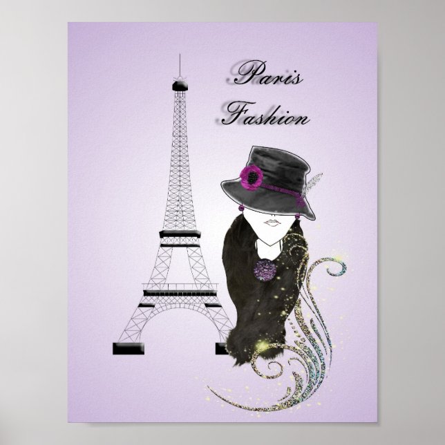 Poster d'art de la Dame de Paris Eifell Tower (Devant)
