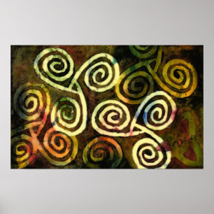 Poster d'art de la grotte néolithique