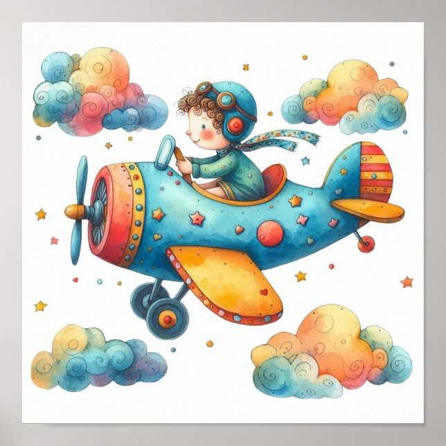 Poster d'art de la pépinière Propulseur de vol pou (Devant)