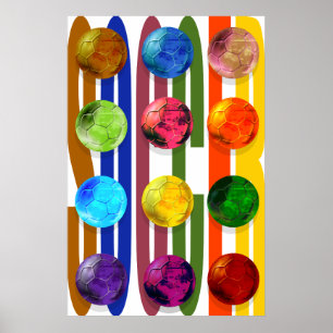 Poster d'art de la pop de football Brésil 2014 Cou