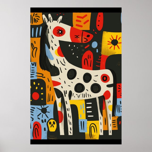 Poster d'art de l'aquarelle de Cheval Lover (Devant)