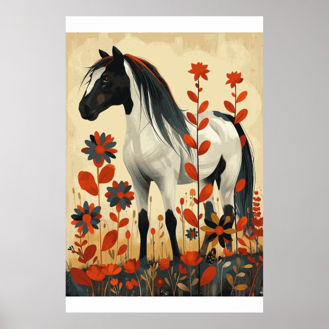 Poster d'art de l'aquarelle de Cheval Lover (Devant)
