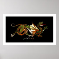 Poster d'art de l'Imaginaire du dragon asiatique m