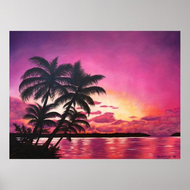 Poster d'art de l'océan de l'île tropicale Imprime (Devant)