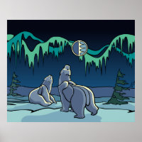 Poster d'art de l'ours polaire Imprimer Faune de l
