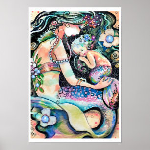 Poster d'ART de Mermaid Mère dormant