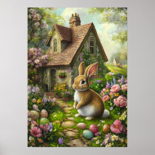 Poster d'art de Mur Bunny de Pâques